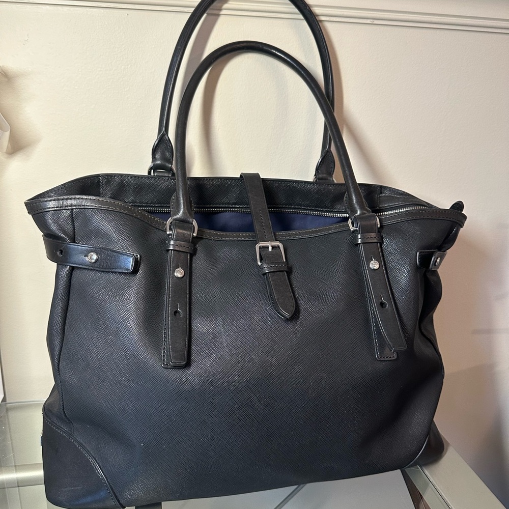 Tumi black tote bag
